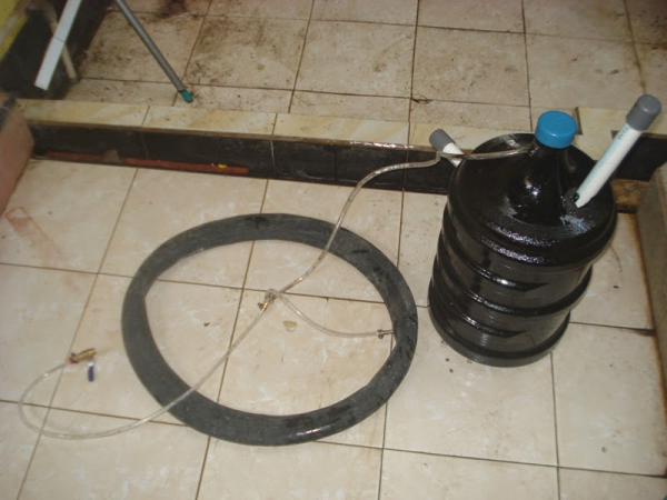 Ilustrasi instalasi biogas sederhana