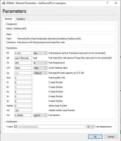 Parameter for each experiments